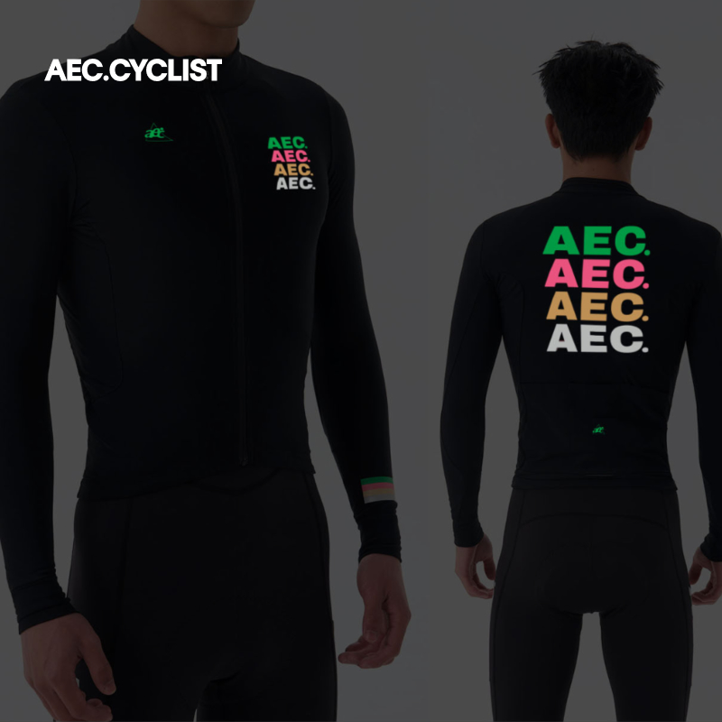 Winter Clothing Logos - AEC.CYCLIST Męska Damska Koszulka Rowerowa z